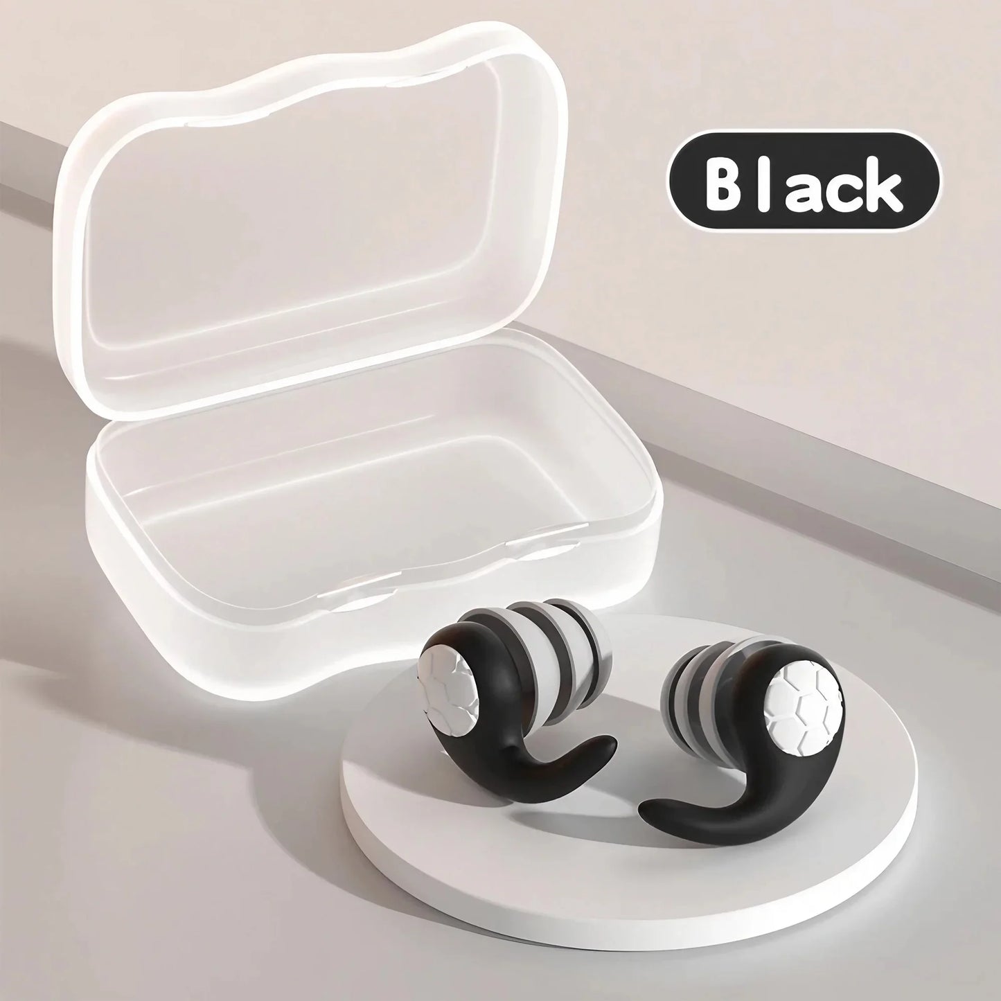 Pair of Triple-Layer Silicone Noise Cancelling Earplugs - For Swimming, Running and More