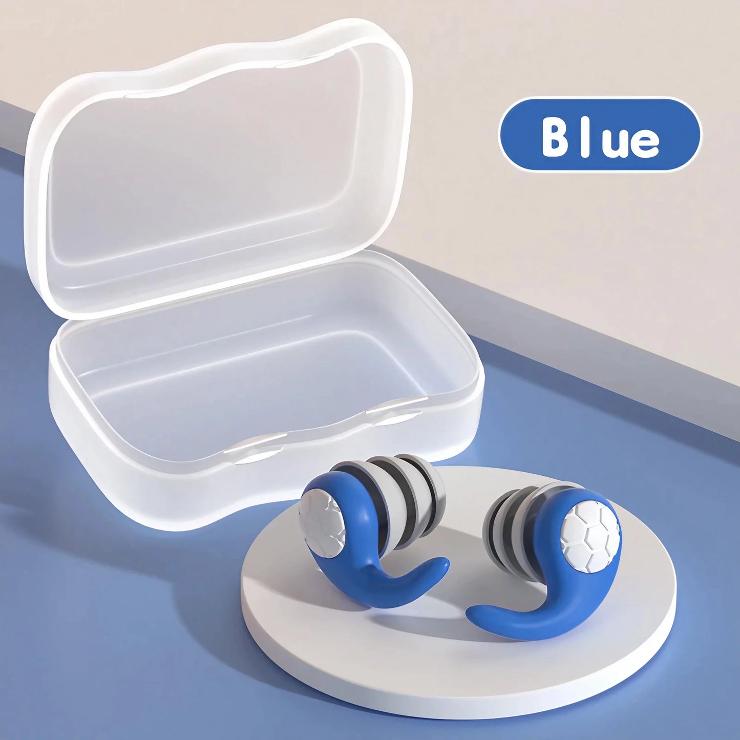 Pair of Triple-Layer Silicone Noise Cancelling Earplugs - For Swimming, Running and More