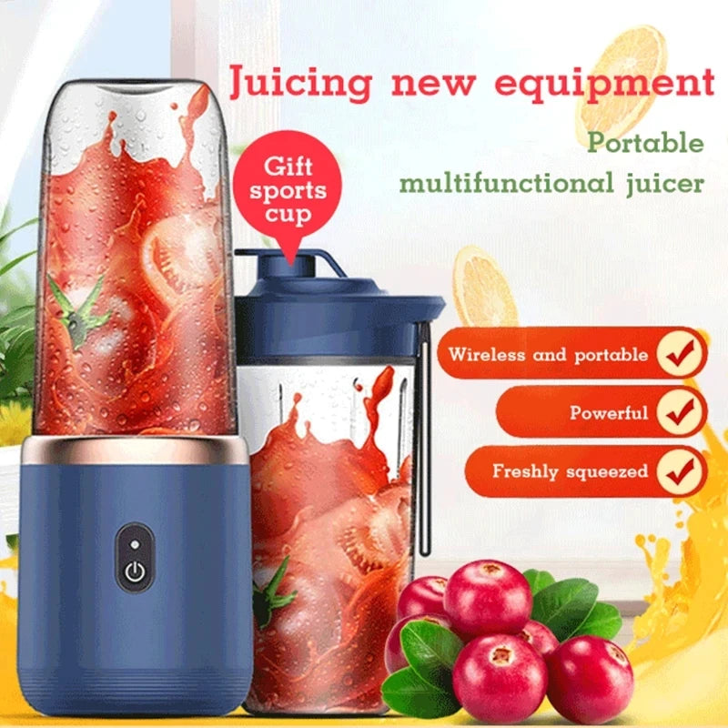 Portable Blender, USB 6 Blades - Mini Portable Blender For Good Health On-The-Go