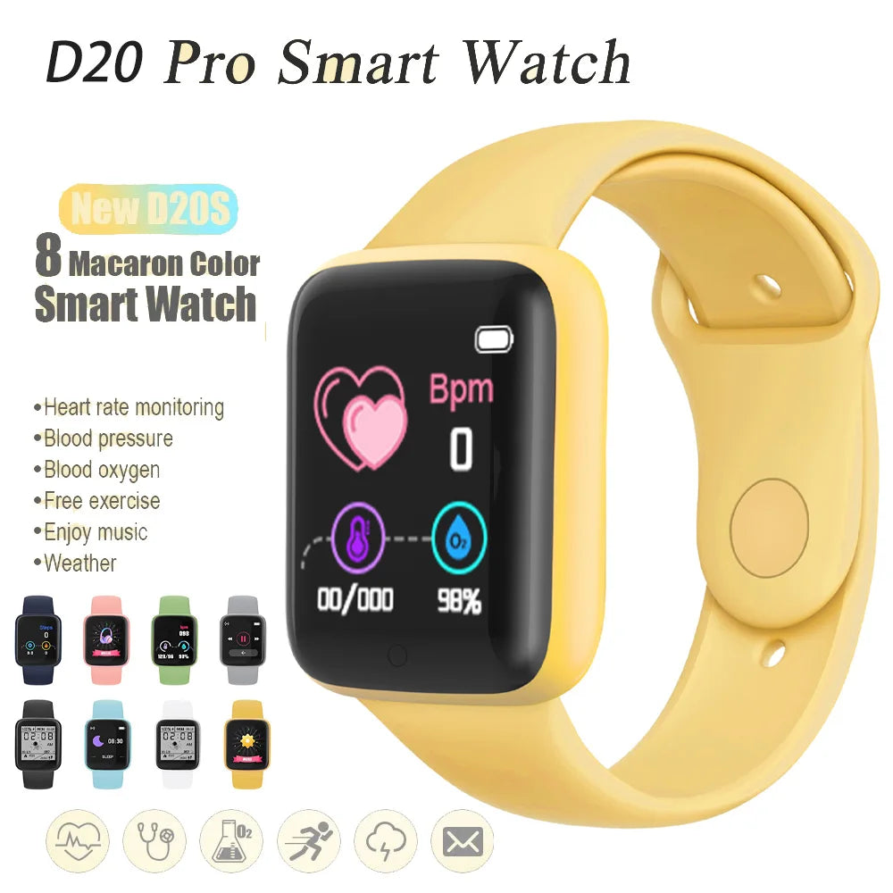 Stay Healthy with the D20S Pro Smartwatch – Monitors Blood Pressure and Heart Rate