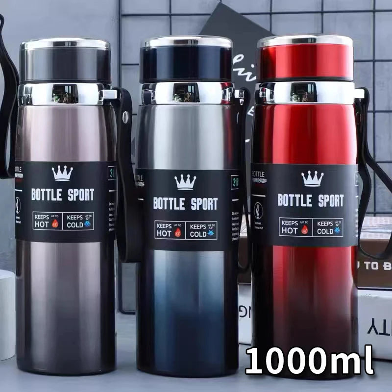 1L Thermal Water Bottle - Keep Hot or Cold / Vacuum Flask Made of Stainless Steel, BPA-Free