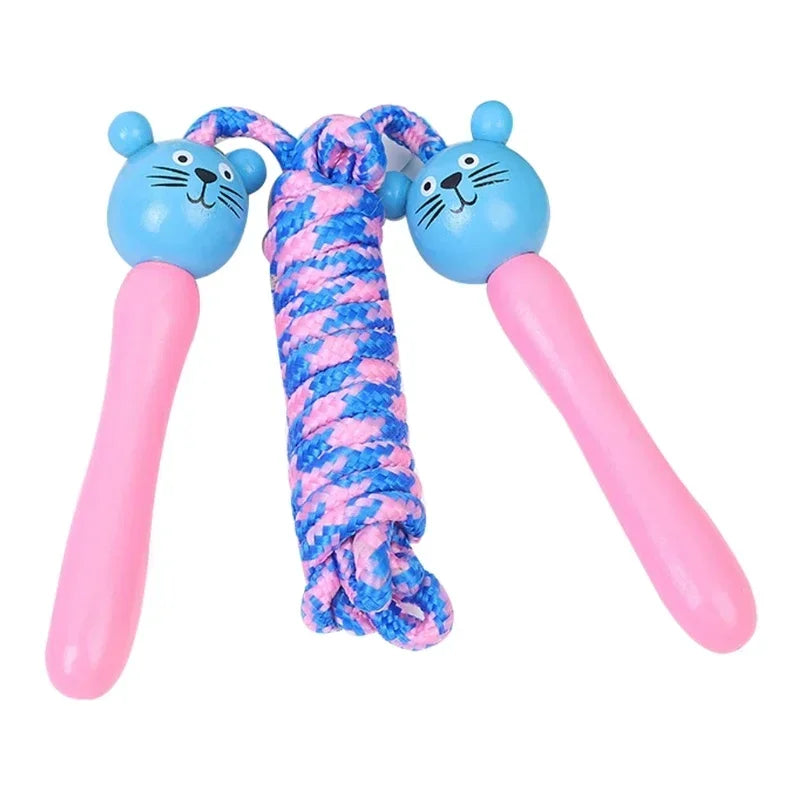 Kids Jump Rope – Cotton Skipping Rope with Wooden Handles for Fun and Fitness