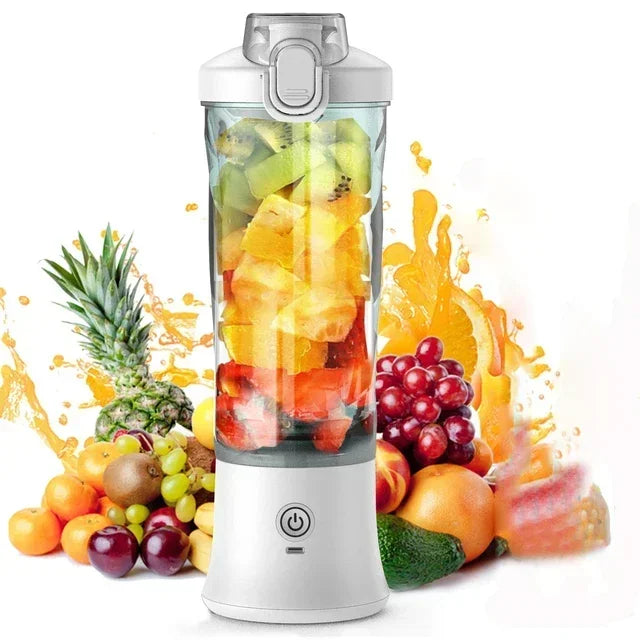 Portable Blender Mixer – 600ML Electric Juicer with 6 Blades - Blend Anywhere!