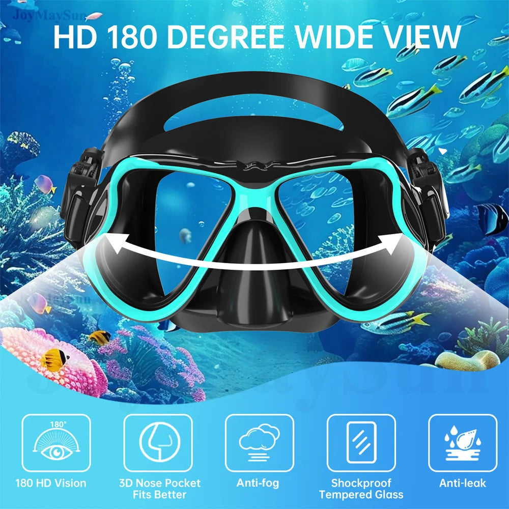 180° Panoramic Snorkel Mask & Dry Snorkel Set – Crystal Clear Views & Effortless Breathing!