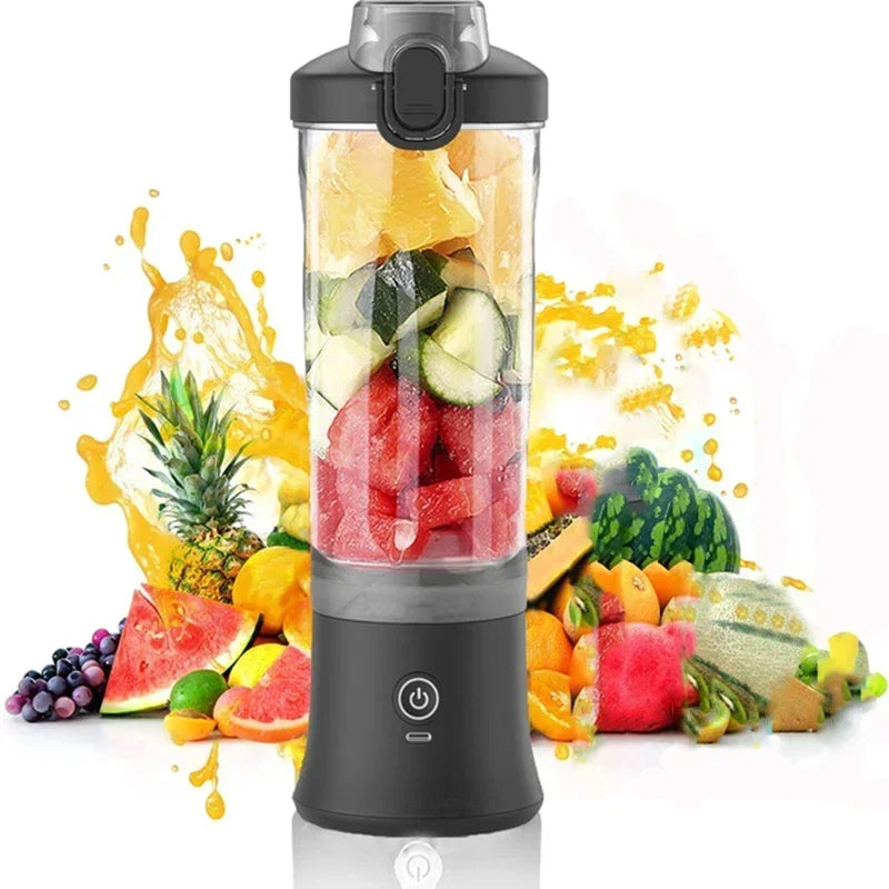 Portable Blender Mixer – 600ML Electric Juicer with 6 Blades - Blend Anywhere!