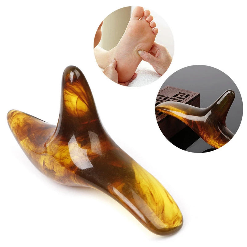 Triangle Amber Foot Massager – Shiatsu, Acupuncture & Gua Sha Therapy Tool