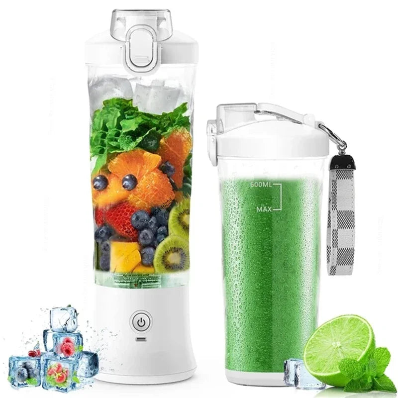 Portable Blender Mixer – 600ML Electric Juicer with 6 Blades - Blend Anywhere!