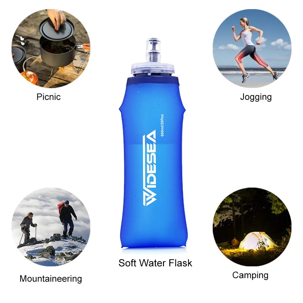 600ml Soft Water Bottle - BPA-Free, Foldable and Lightweight