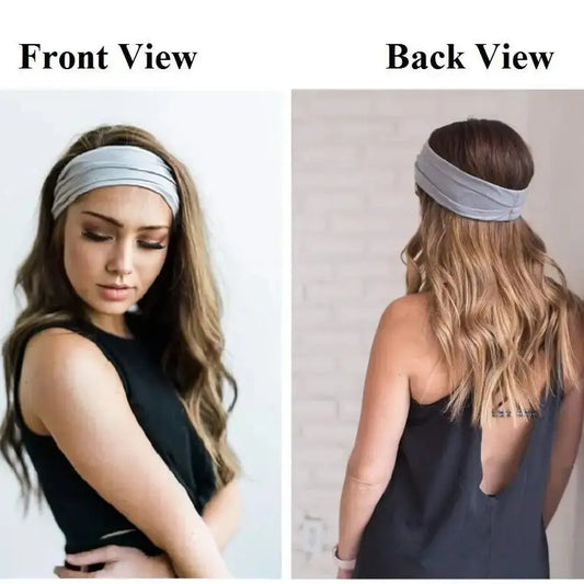 Solid Color Elastic Hair Band – Soft, Stretchy, Sweat-Wicking Headbands for Men and Women