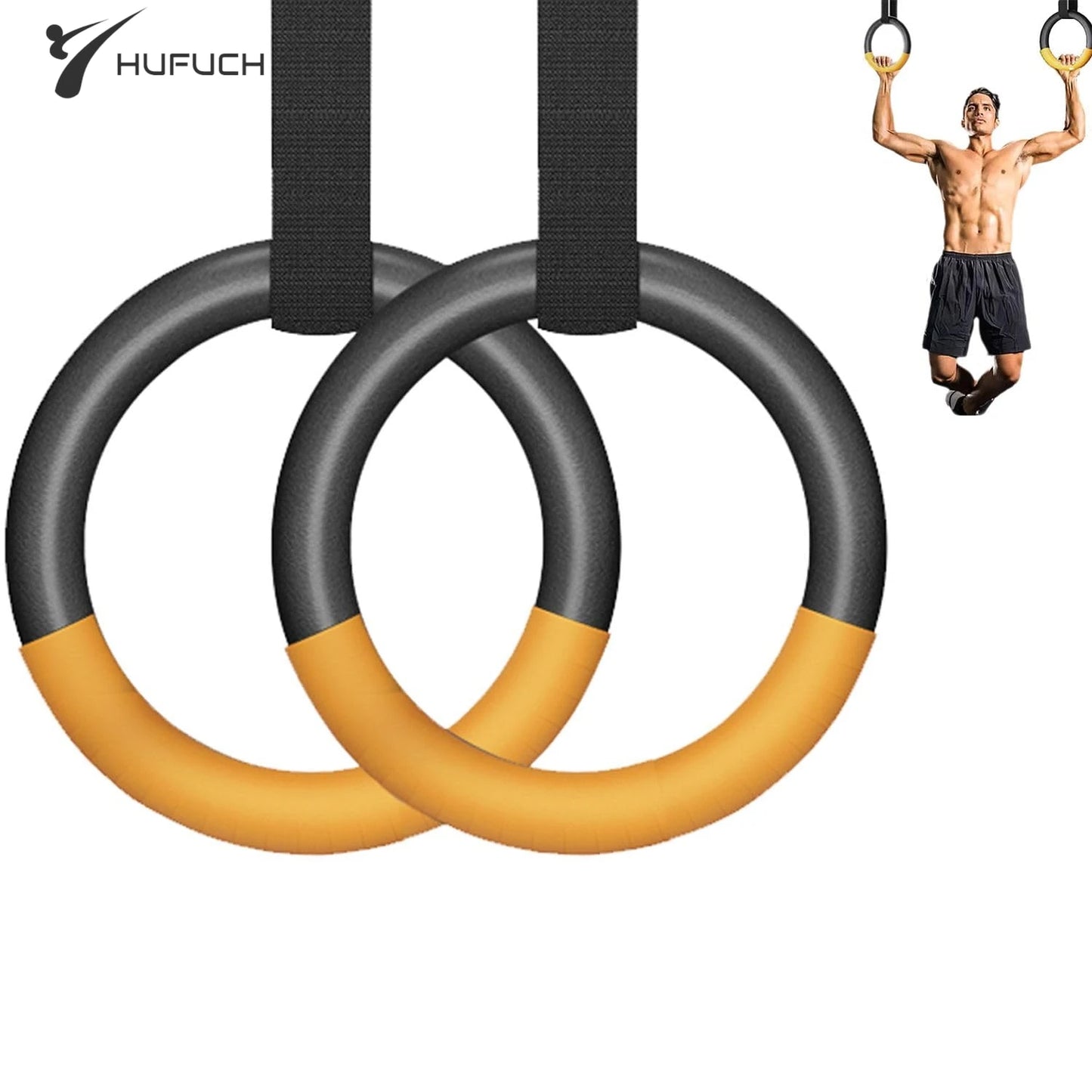 Heavy-Duty Gymnastic Rings – 1000lbs Capacity with Adjustable Straps