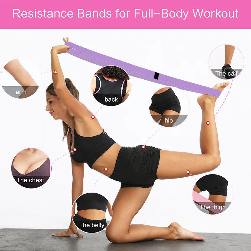 Yoga Stretch Belt Fabric Resistance Band for Flexibility & Strength