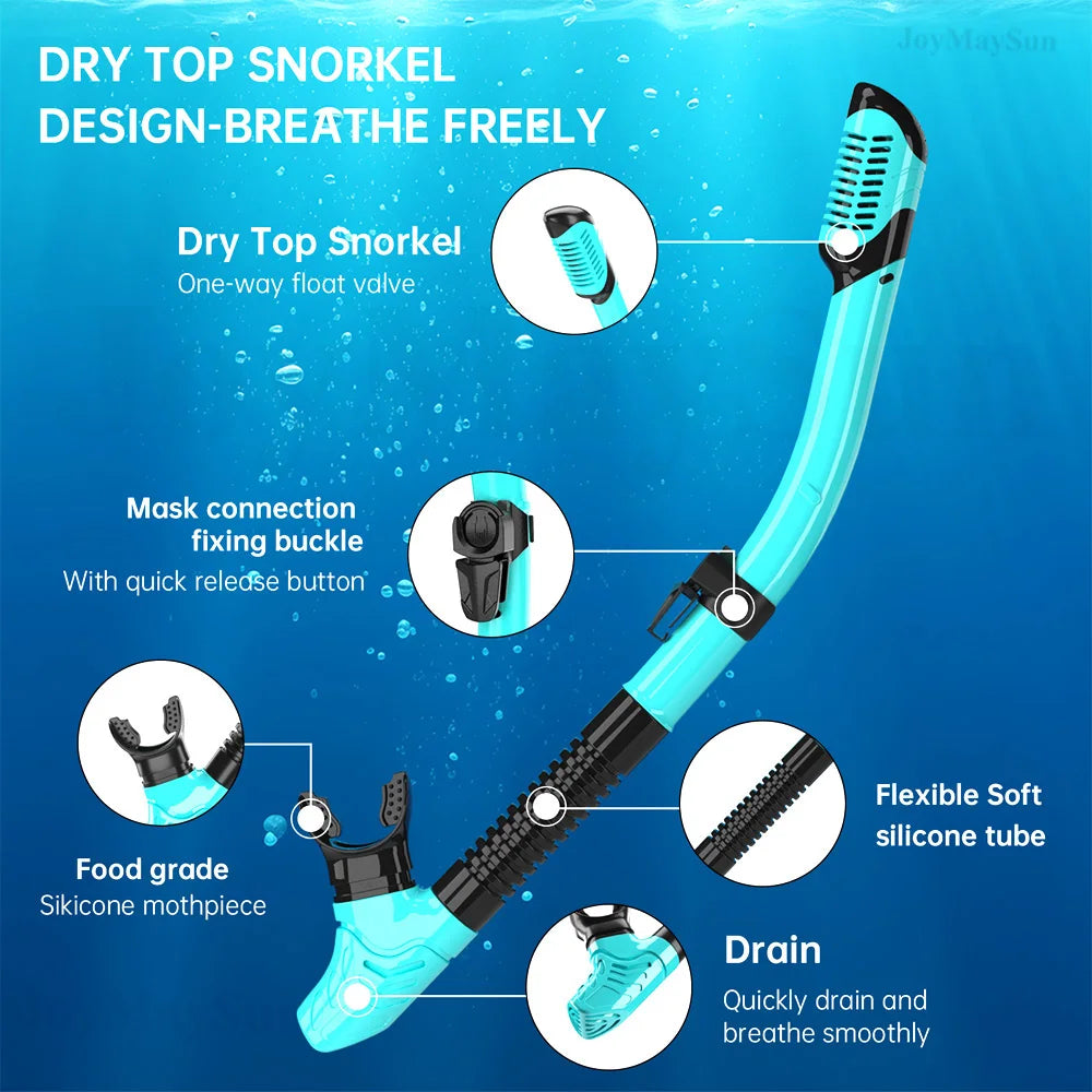 180° Panoramic Snorkel Mask & Dry Snorkel Set – Crystal Clear Views & Effortless Breathing!